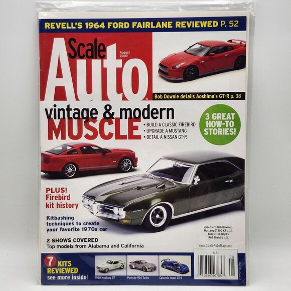 Scale Auto Magazine August 2009 Vintage and Modern Muscle Cars How To Stories - Picture 1 of 1